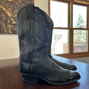 Dan Post Vintage Black Leather Western Cowboy Boots USA Made Men’s 10 D